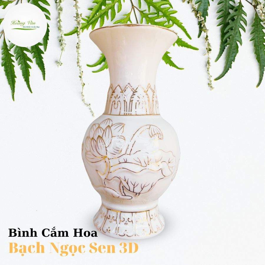 [Hỏa tốc] Combo 3 Bình hoa thờ cúng gốm sứ Bạch Ngọc 2501