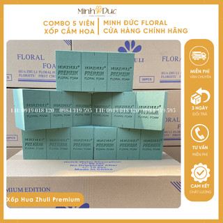 Combo 5 viên xốp xanh cắm hoa tươi oasis foracell hua zhuli, xốp cắm hoa tươi, hoa xe cưới, hoa bát, hoa lẵng