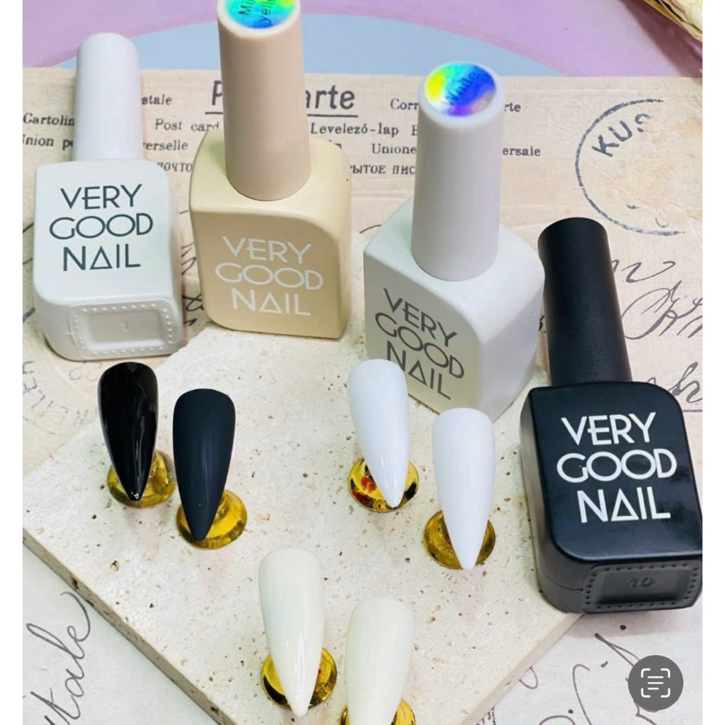Sơn gel đen trắng , trắng sữa very good làm nail
