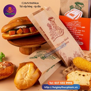 500 Túi Giấy Đựng Bánh- Mì đồ ăn vặt - khoai tây lốc xoáy- giấy kraft nâu thấm dầu tốt