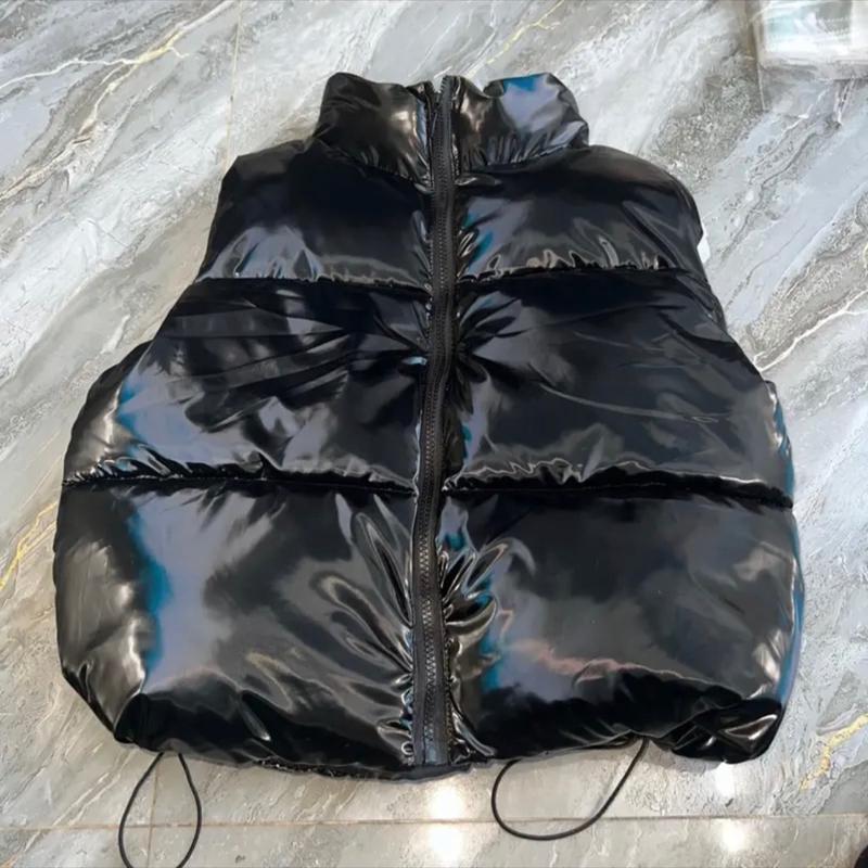 Áo phao gile bóng- croptop dây rút Jacket Nữ