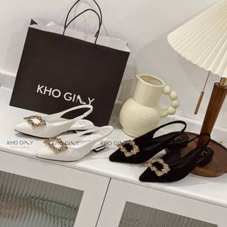 Giày slingback bệt đá vuông g0468