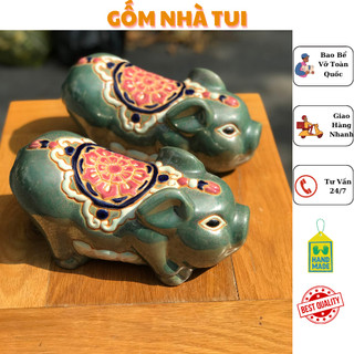 Heo hoa sen gốm sứ biên hòa bỏ tiết kiệm quà tặng trang trí decor