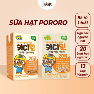Sữa Hạt Hàn Quốc Pororo Pha Sẵn Hộp 135ml, Hạt Ngũ Cốc Dinh Dưỡng Cho Bé Từ 1 Tuổi Phát Triển Toàn Diện - 24grains