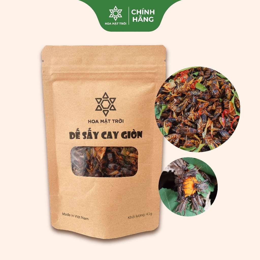 Dế Sấy Cay Giòn thực phẩm sấy làm đồ nhậu HOA MẶT TRỜI FARM