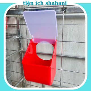 Máng ăn cho chim gà chống vãi có nắp đậy, hộp đựng thức ăn máng ăn treo ngoài trời cho chim gà