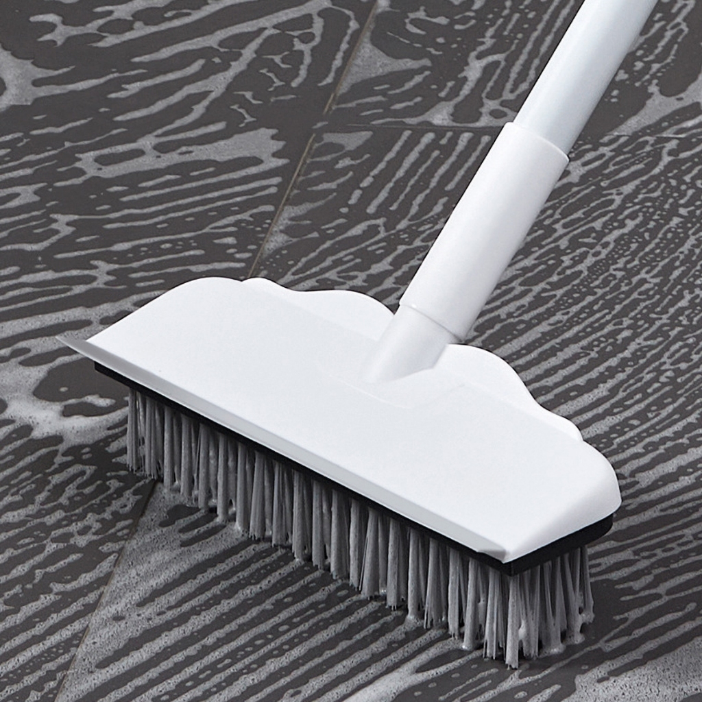 Cây chà sàn nhà tắm đa năng, cây gạt nước silicon sàn nhà kèm bàn chải xoay 180 độ