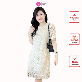 Váy ren xuông A thiết kế 2 lớp  họa tiết ren hoa cúc  sang chảnh kiểu  dáng che khuyết điểm Evalover