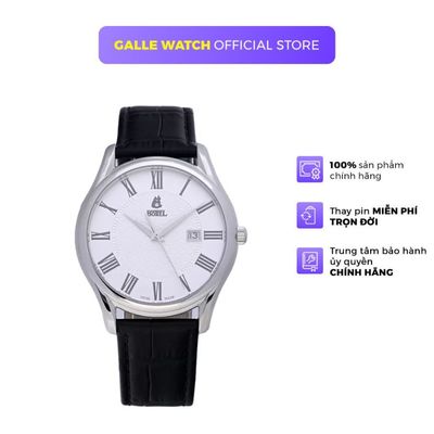 Đồng hồ nam Ernest Borel GS708N-255BK phong cách thanh lịch, dây da đeo tay cao cấp, chống nước 3ATM, kính Sapphire
