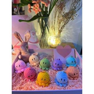 Móc chìa khóa bạch tuộc nhiều màu xinh xắn bằng len-móc khóa bạch tuột mini/móc khóa len handmade