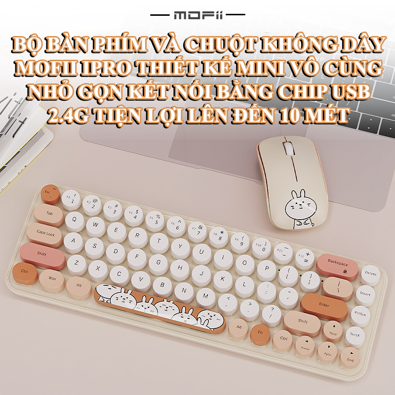 Combo Bàn Phím Chuột không dây MOFII Ferris Pro 676367AG Chính hãng Giả Cơ tương thích Win Ma,,cOS, Điện thoại, Tivi
