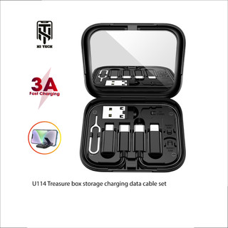 Bộ cáp sạc nhanh đa năng Hoco U114 hỗ trợ sạc nhanh tất cả các dòng điện thoại ,lưu trữ tất cả trong một đa chức năng.