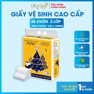 DÂY 36 cuộn, Giấy Vệ Sinh cao cấp Mylan Gấu thông 3 lớp