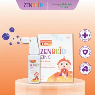 Zenbkid ZinC Bổ sung Kẽm Gluconat Dạng Xịt - Hỗ trợ giảm nguy cơ thiếu hụt Kẽm cho trẻ