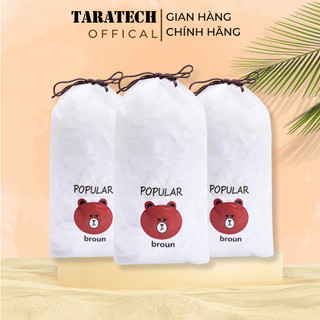 Màng Bọc Thực Phẩm Co Giãn Siêu Dai Có Chun Hình Gấu Set 100 chiếc Tiện Lợi TR TARAA
