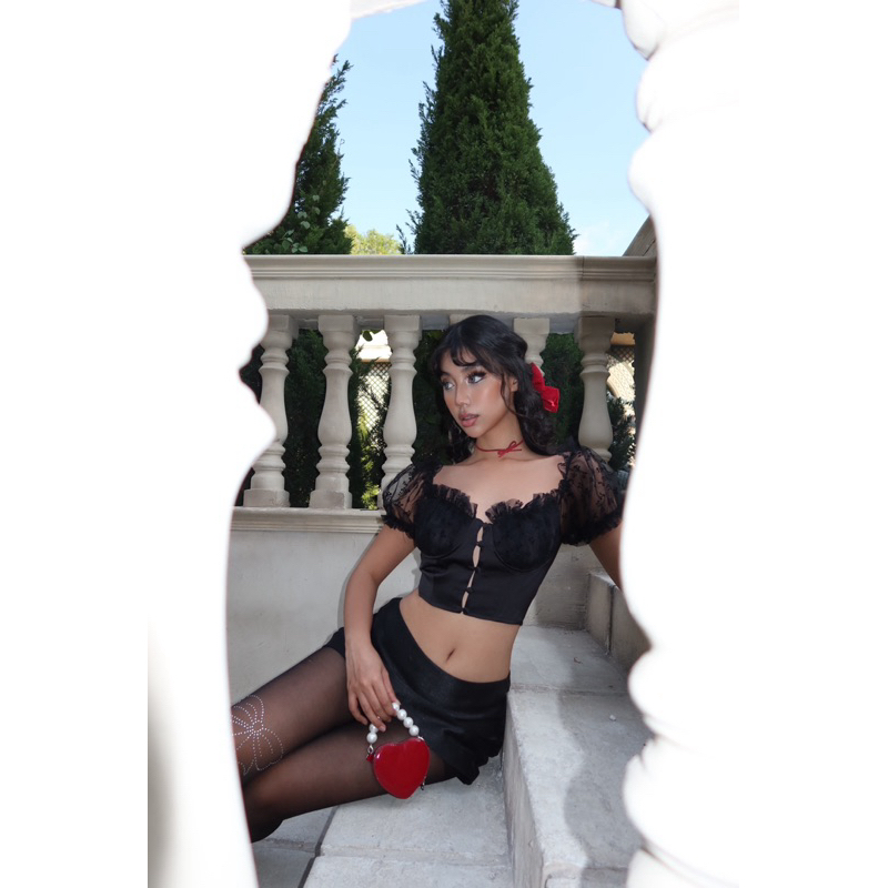 ÂME.STUDIO| Áo croptop tay ren dáng corset - Paloma Croptop