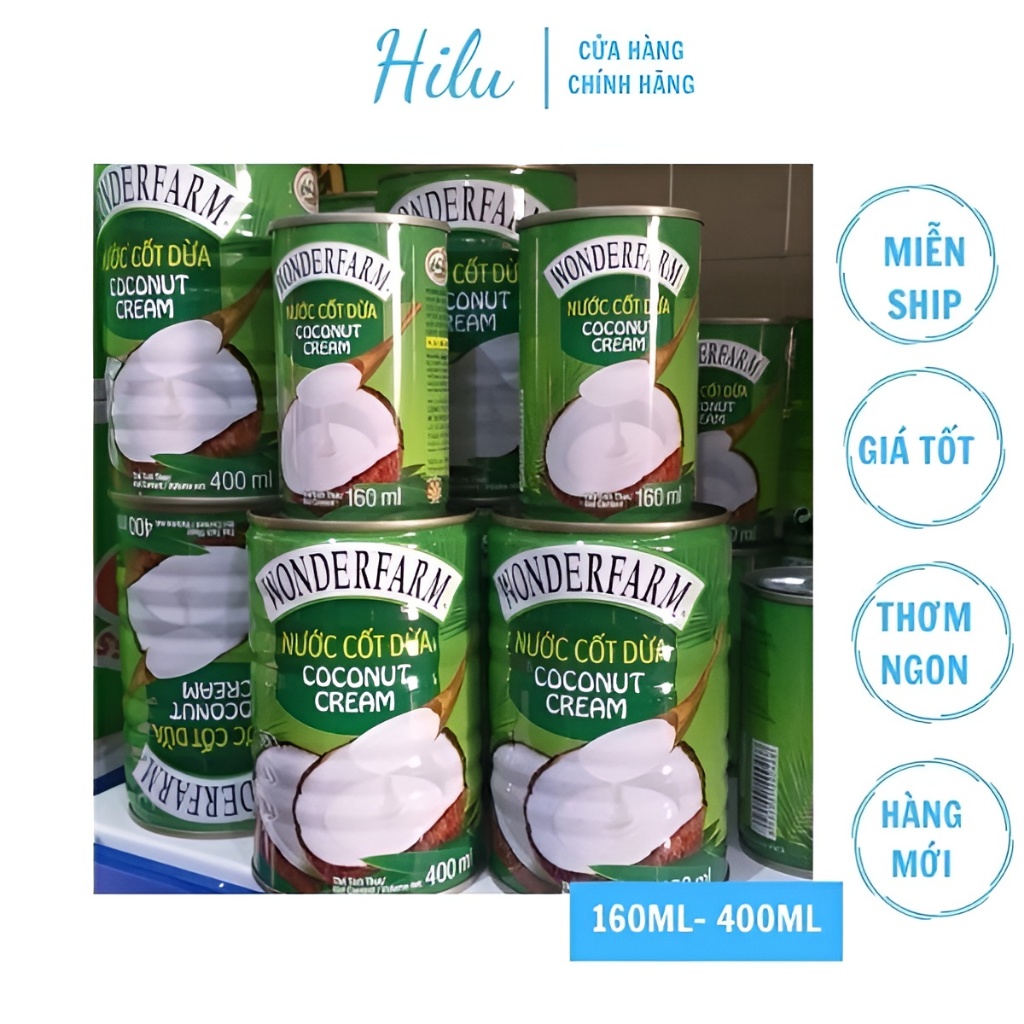 Nước cốt dừa Wonderfarm 400ml, 160ml