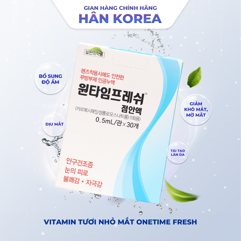 VITAMIN TƯƠI NHỎ MẮT Onetime Fresh 30 tép , bảo vệ mắt, chống khô mắt,