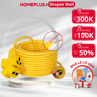 Cuộn Dây Điện ONEBI Kèm Ổ Cắm 3 Đầu, Phích Cắm Đúc Chịu Lực Cao Đa Năng Tiện Lợi Dài 22M, 30M