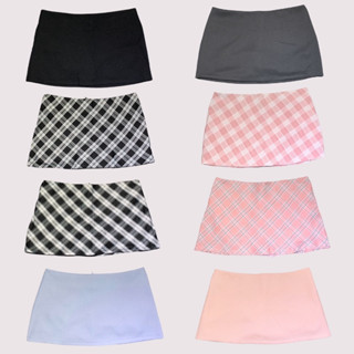 Pass/thanh lý Chân váy cạp trễ Y2k, Caro trơn nhiều màu ôm dáng ngắn có lót quần - Chinh Trần Store
