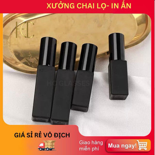 Chai chiết nước hoa thủy tinh mạ đen nhám dung tích 3ml, 5ml, 9ml, 20ml, vòi xịt phun sương