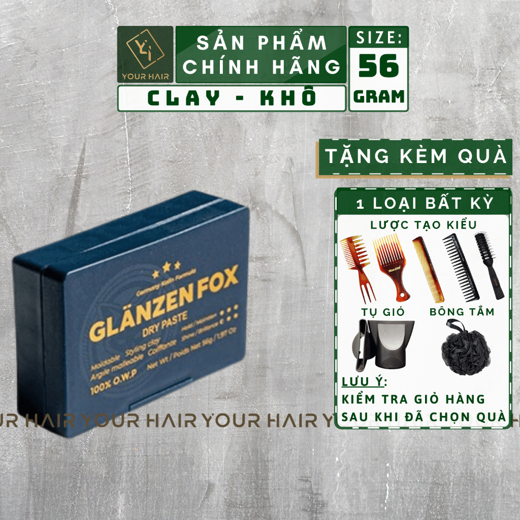 Sáp vuốt tóc Glanzen Fox Dry Paste - 56g