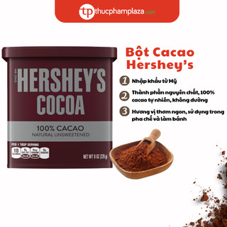 Bột Sôcôla Hershey’s nguyên chất 100 phần trăm Cacao không đường