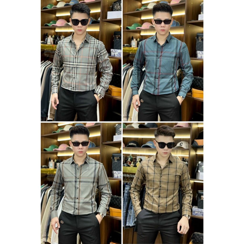 Áo sơ mi kẻ nam body