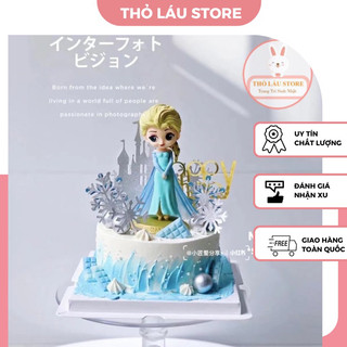 Elsa đầu to dễ thương trang trí bánh, công chúa elsa