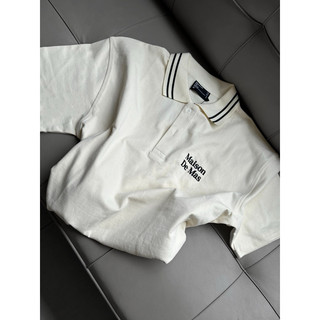 Áo stripes collar polo / cream