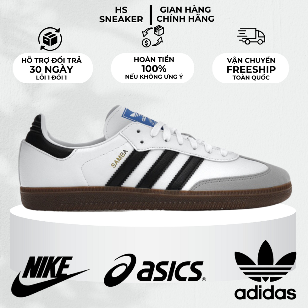 Giày adidas samba original vegan black white full box, hàng chuẩn best quality