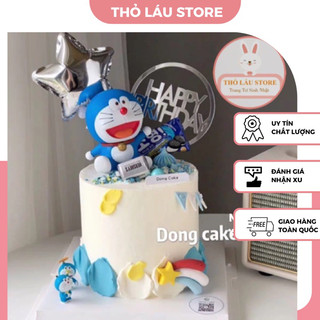 Mèo Doremon trang trí bánh kem, doremon trang trí bánh sinh nhật