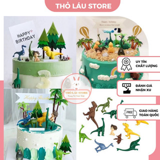 Bộ khủng long mô hình trang trí bánh sinh nhật, trang trí bánh sinh nhật
