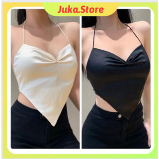 Áo yếm cột nơ sau nhún trước ngực tà ngọn kèm mút ngực.