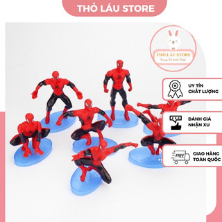 Bộ 7 mô hình siêu nhân người nhện Spider Man - trang trí bánh sinh nhật, topper cake