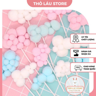 Que cắm mây bông trang trí bánh sinh nhật, que bông trang trí bánh kem