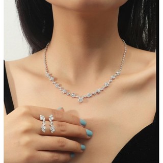 Set vòng cổ & bông tai hạt châu phối đá sang chảnh