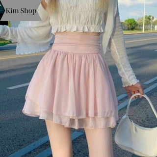 Chân váy ngắn vải voan tầng xoè tiểu thư xinh xắn dễ thương Kim Fashion, Chân váy voan dịu dàng siêu xinh bồng bềnh