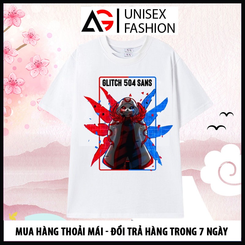Áo Thun Bé Sans, Áo Glitch 504 Sans - Error Sans hình in cực ngầu, Chất liệu cotton co dãn 4 chiều