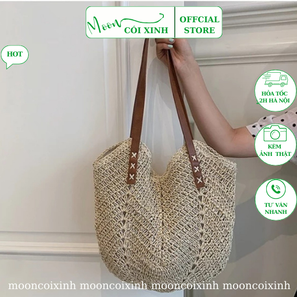 Túi Cói Dáng Tim ZARA. Dây Da Vintage Có Khóa Kéo - Moon Cói Xinh