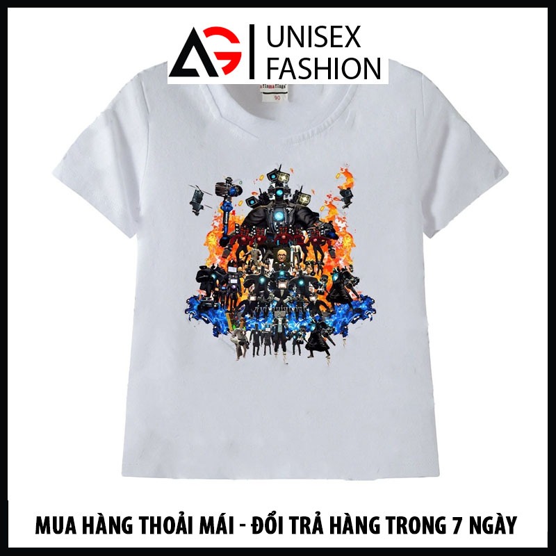 Áo Thun Skibidi Toilet Titan Tv Man Toilet Man dành cho bé