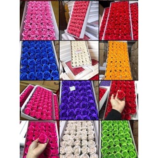 [ HÀNG LOẠI 1 ] Hộp 50 bông hoa sáp 3 lớp (50 bông 1 màu không kèm cành)  Hoa trung loại 1