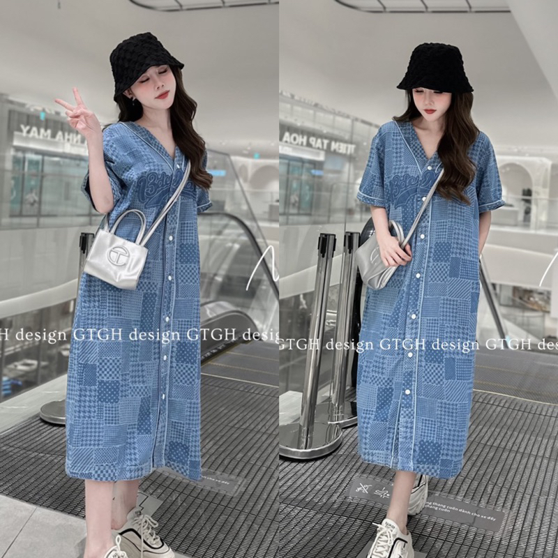 Váy xuông bò chữ tiểu thư mềm mại