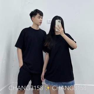 Áo Thun Cổ Bo Form Rộng Trơn Basic Nam Nữ Dễ Mặc