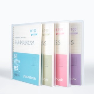Sổ còng nhựa Happiness B5 26 chấu,A5-20 chấu  đã kèm ruột giấy, làm sổ tay planner phong cách hàn quốc FUTUREBOOK