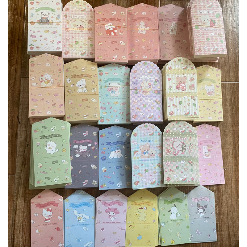 Thiệp gấp bao thư mini hình gấu cute, Sanrio siêu dễ thương không kèm bao thư