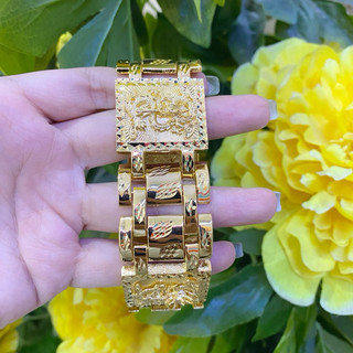 Lắc tay nam rồng LN02 mạ vàng 18k khoá hộp có ký hiệu bền đẹp
