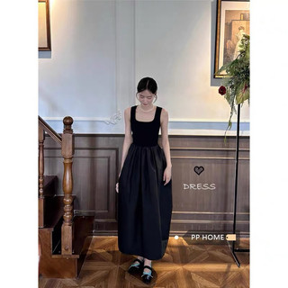 [ORDER] LING STYLE Váy Nữ Hai Dây Áo Dệt Kim Ôm Eo Và Váy Dáng Phồng Xoè Dài Chạm Mắt Cá Tôn Dáng