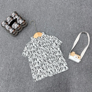 Áo sơ mi lụa cộc tay cho bé trai 11-35kg