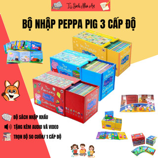 Sách - Peppa Pig Collection (3 cấp độ Xanh - Vàng - Đỏ) - Mỗi level 50 quyển - Tặng File nghe Mp3